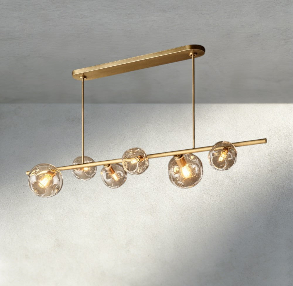 Bubble Clear Glass Linear Chandelier-Chandelier-Jecanoli