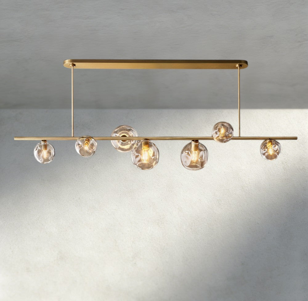 Bubble Clear Glass Linear Chandelier-Chandelier-Jecanoli