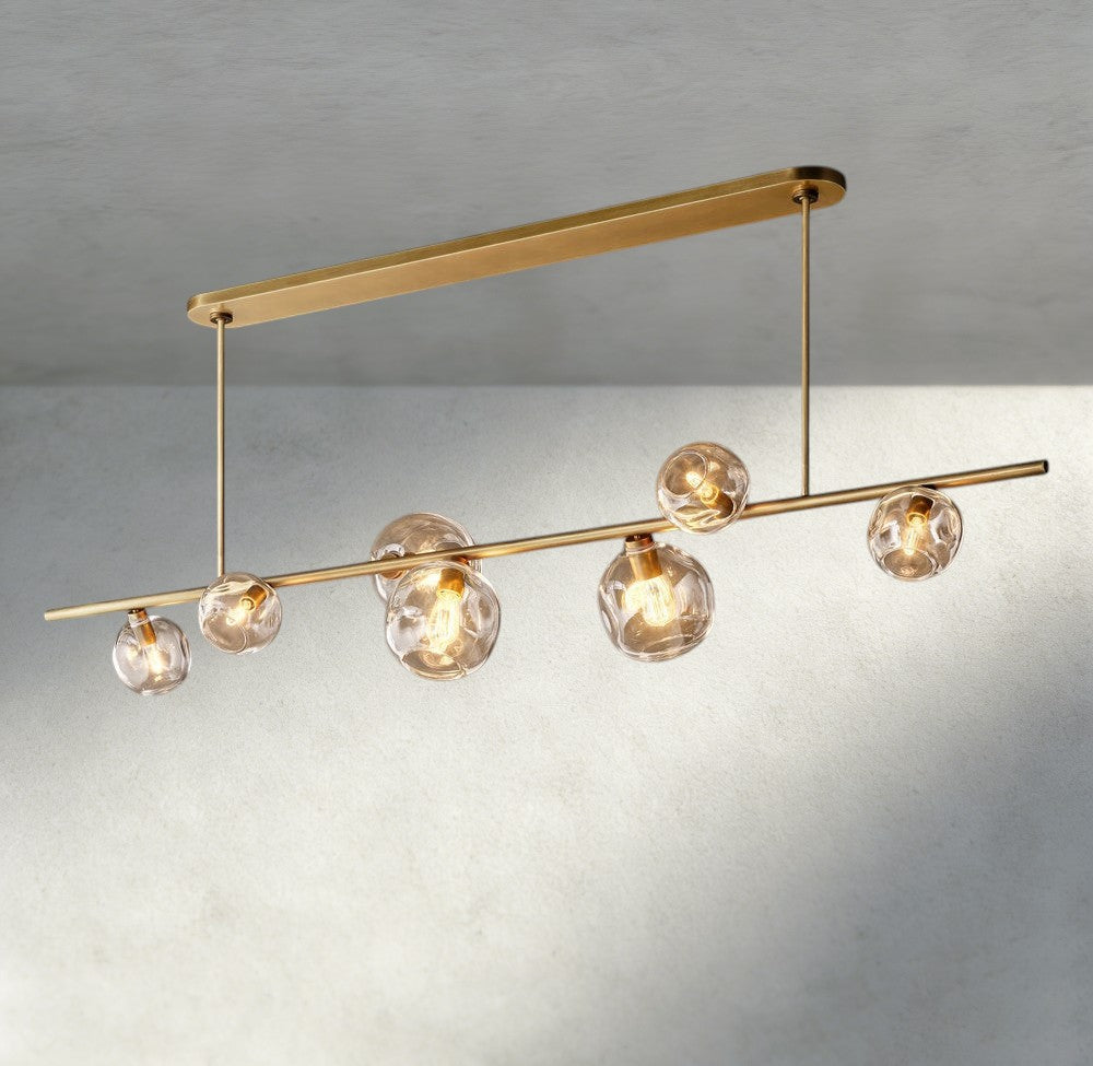 Bubble Clear Glass Linear Chandelier-Chandelier-Jecanoli