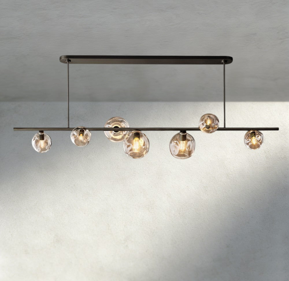 Bubble Clear Glass Linear Chandelier-Chandelier-Jecanoli
