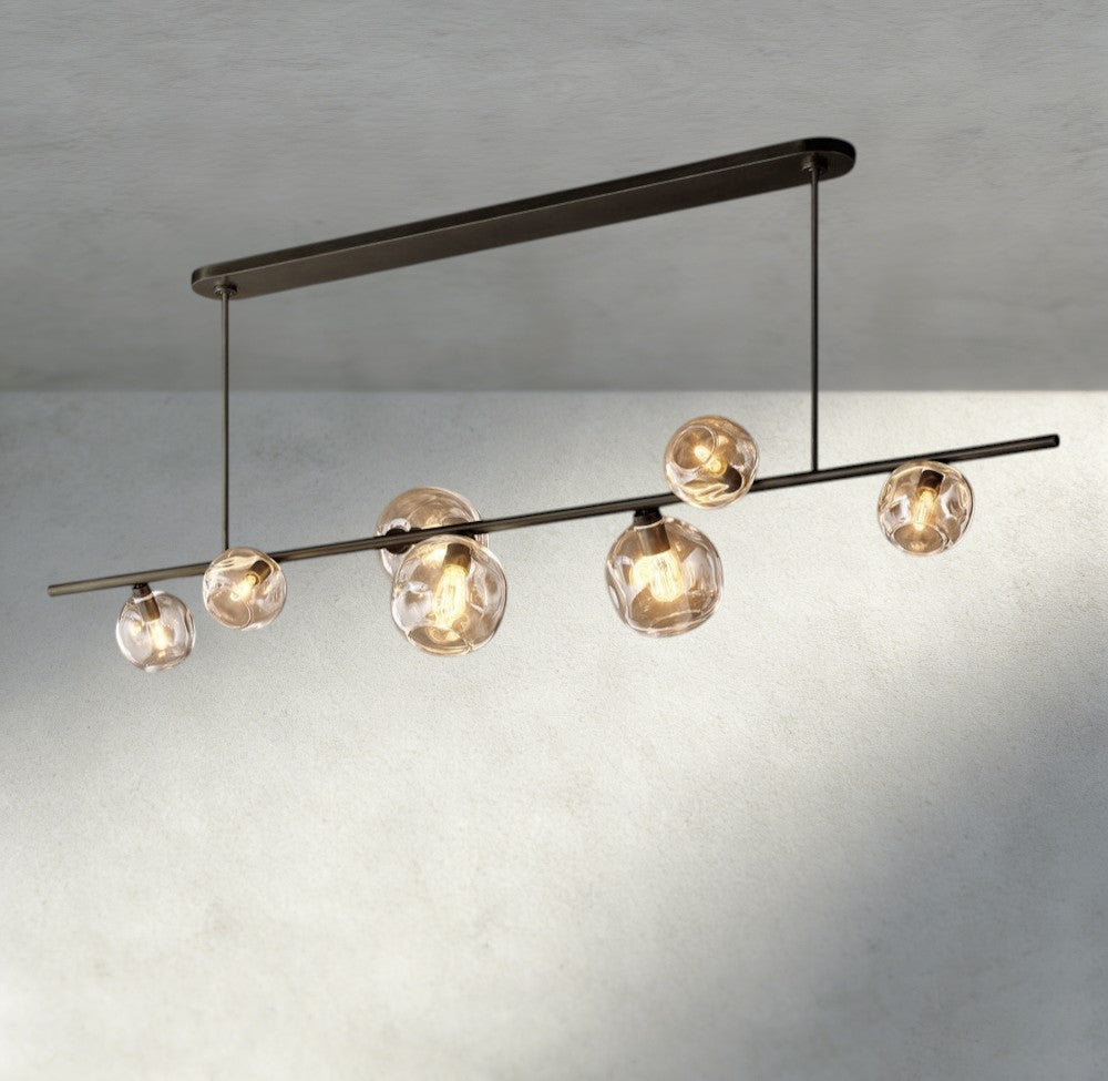 Bubble Clear Glass Linear Chandelier-Chandelier-Jecanoli
