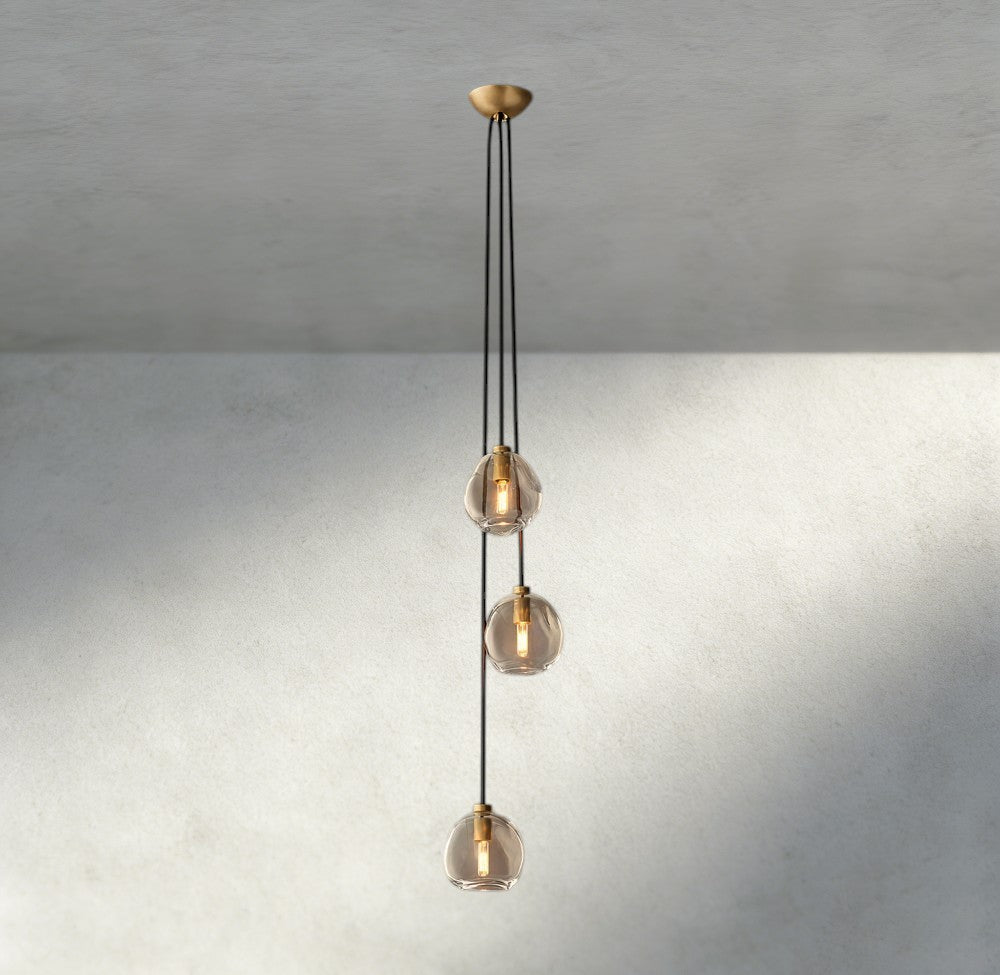 Bubble Clear Glass Cascade Pendant-Chandelier-Jecanoli