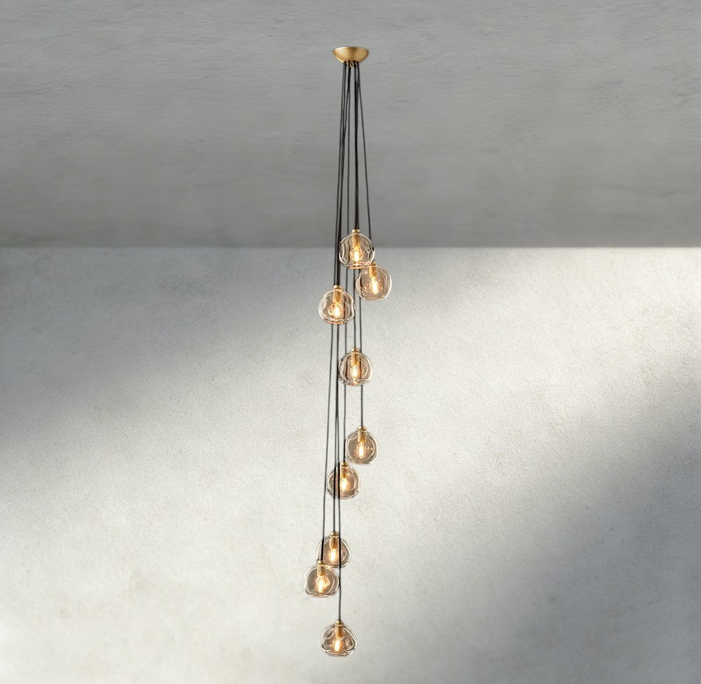 Bubble Clear Glass Cascade Pendant-Chandelier-Jecanoli