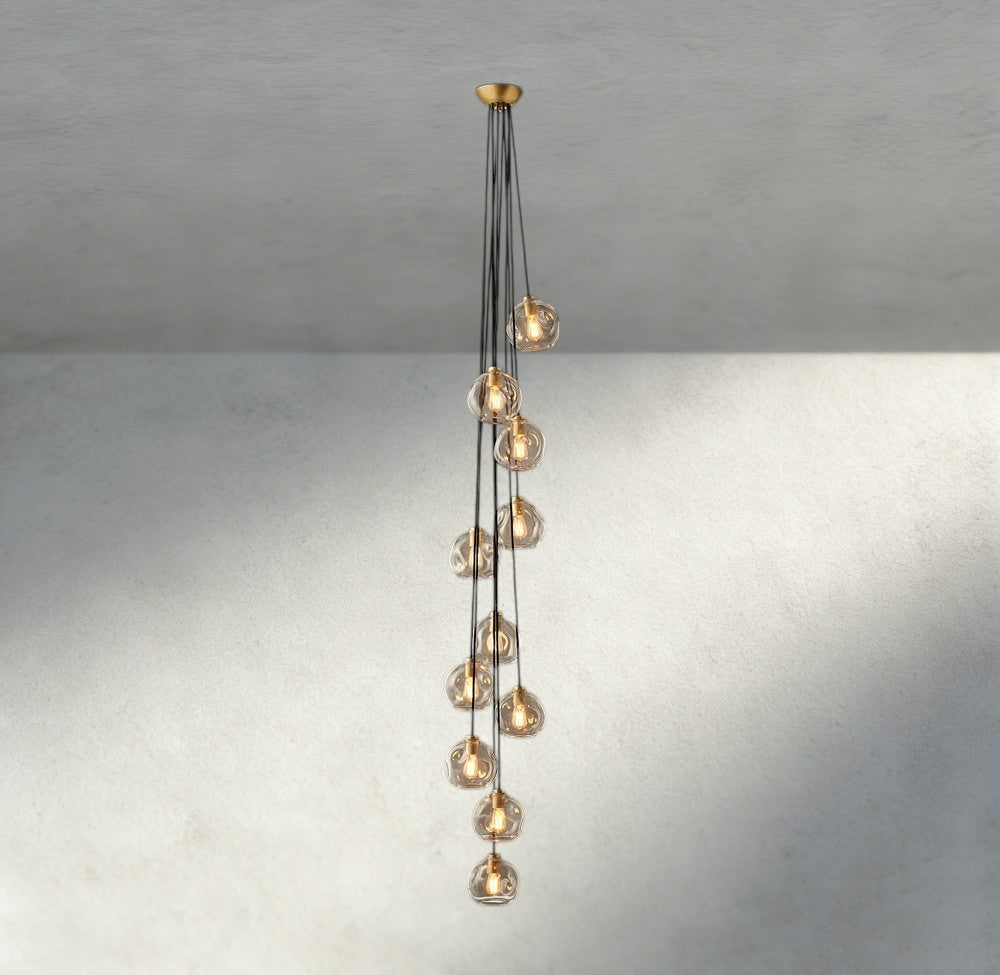Bubble Clear Glass Cascade Pendant-Chandelier-Jecanoli