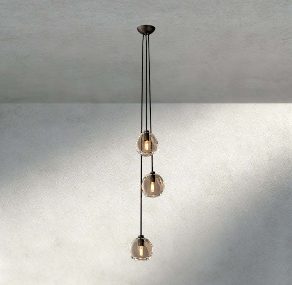 Bubble Clear Glass Cascade Pendant-Chandelier-Jecanoli