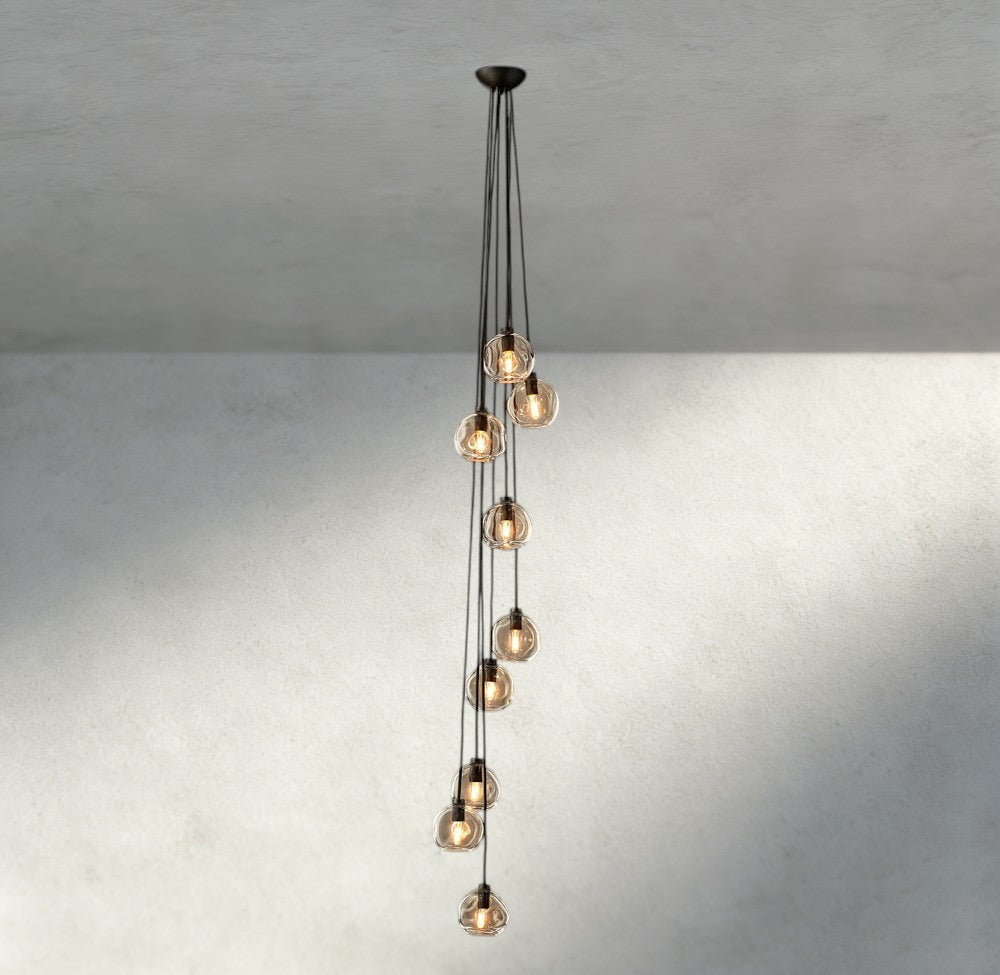 Bubble Clear Glass Cascade Pendant-Chandelier-Jecanoli