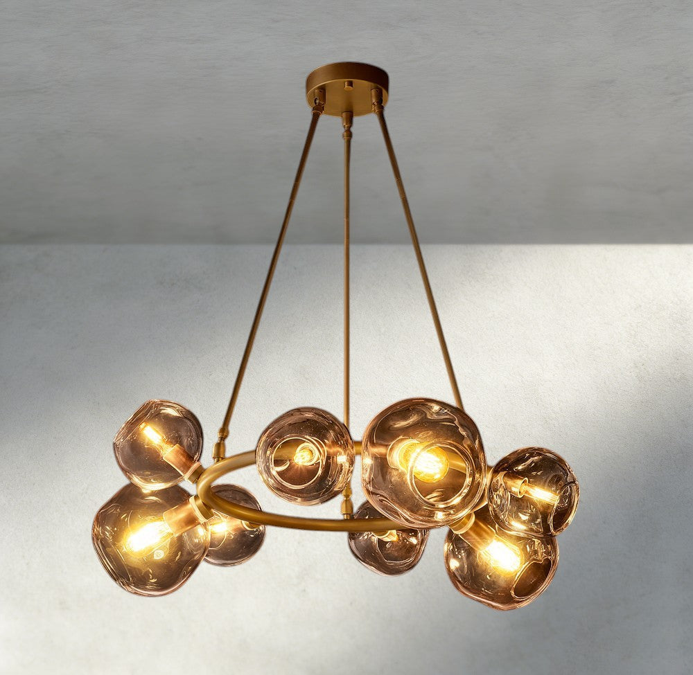 Bubble Smoke Glass Round Chandelier-Chandelier-Jecanoli