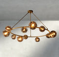 Bubble Smoke Glass Round Chandelier-Chandelier-Jecanoli