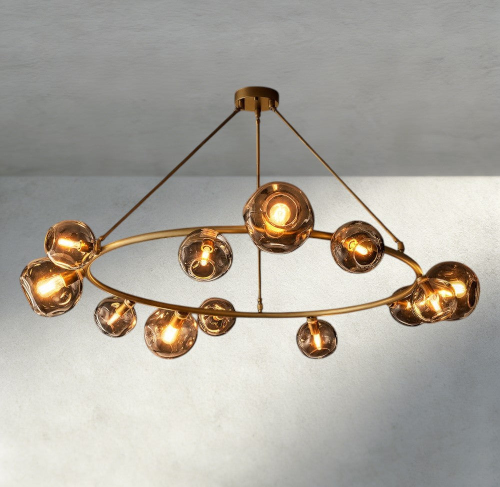Bubble Smoke Glass Round Chandelier-Chandelier-Jecanoli