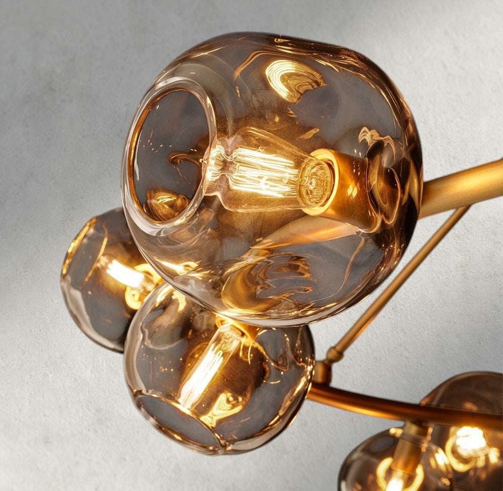 Bubble Smoke Glass Round Chandelier-Chandelier-Jecanoli