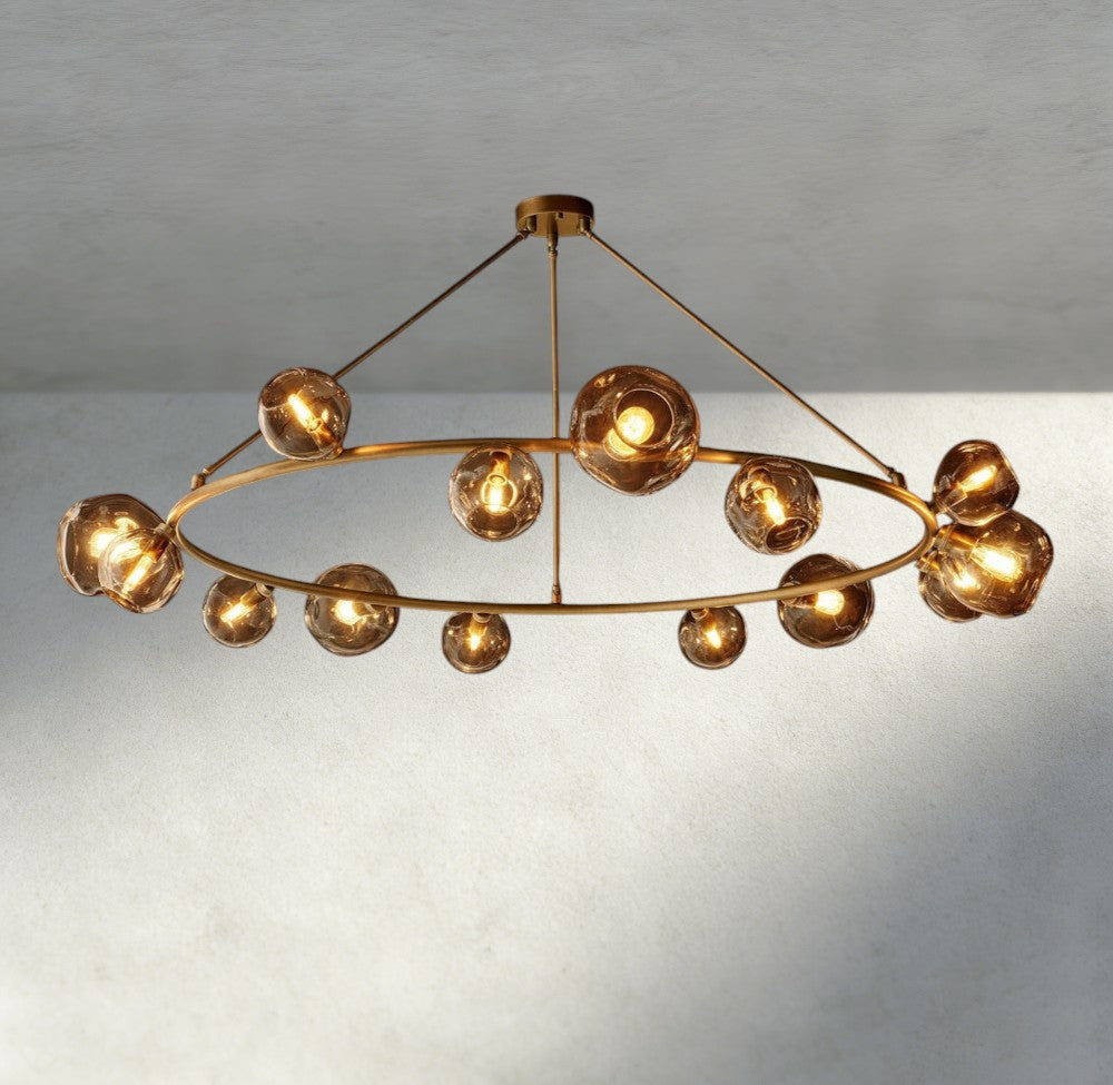 Bubble Smoke Glass Round Chandelier-Chandelier-Jecanoli