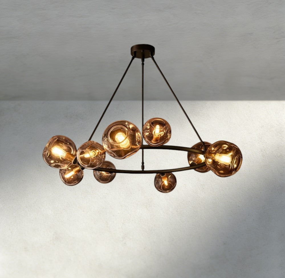 Bubble Smoke Glass Round Chandelier-Chandelier-Jecanoli