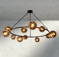 Bubble Smoke Glass Round Chandelier-Chandelier-Jecanoli