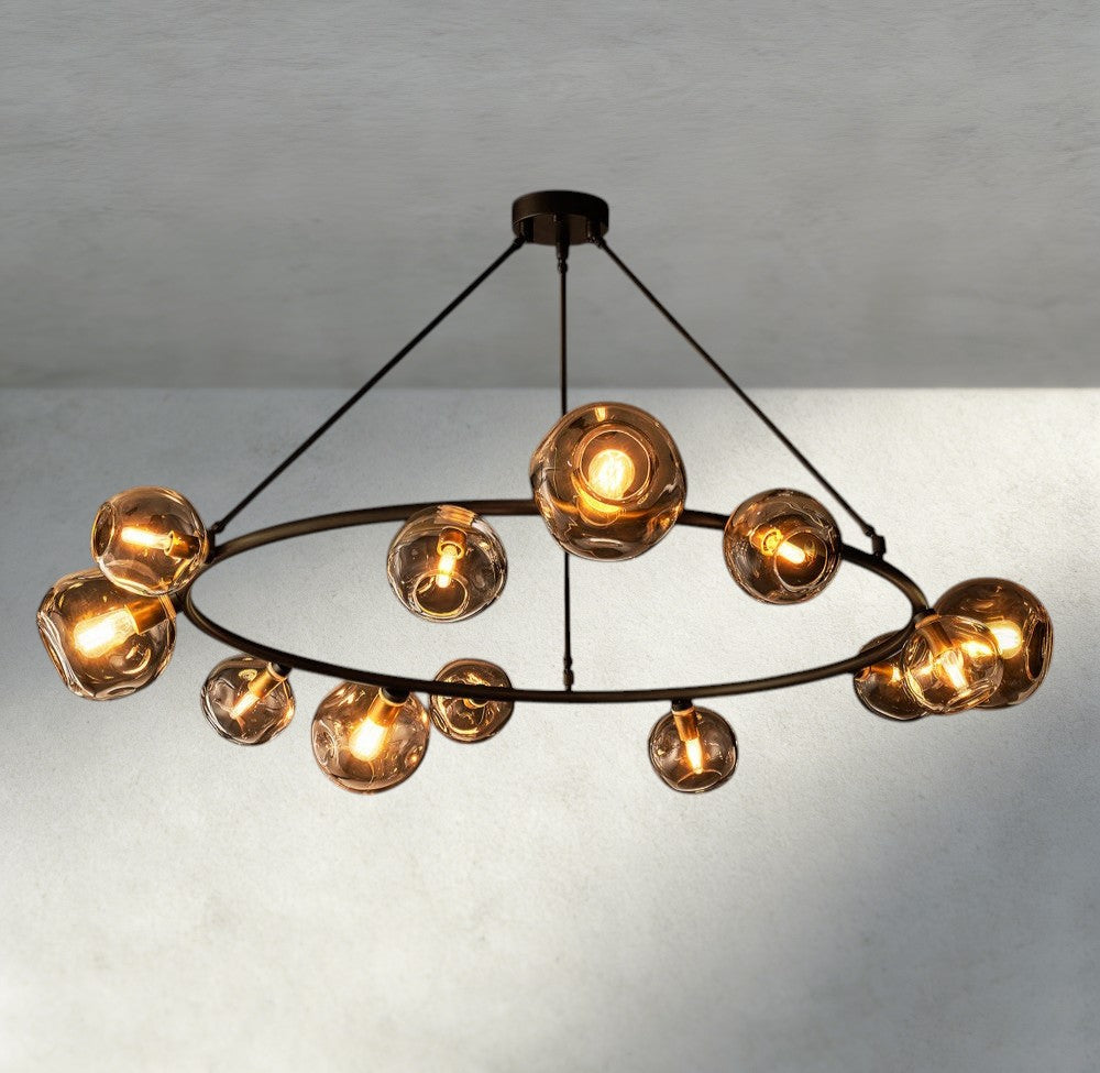 Bubble Smoke Glass Round Chandelier-Chandelier-Jecanoli