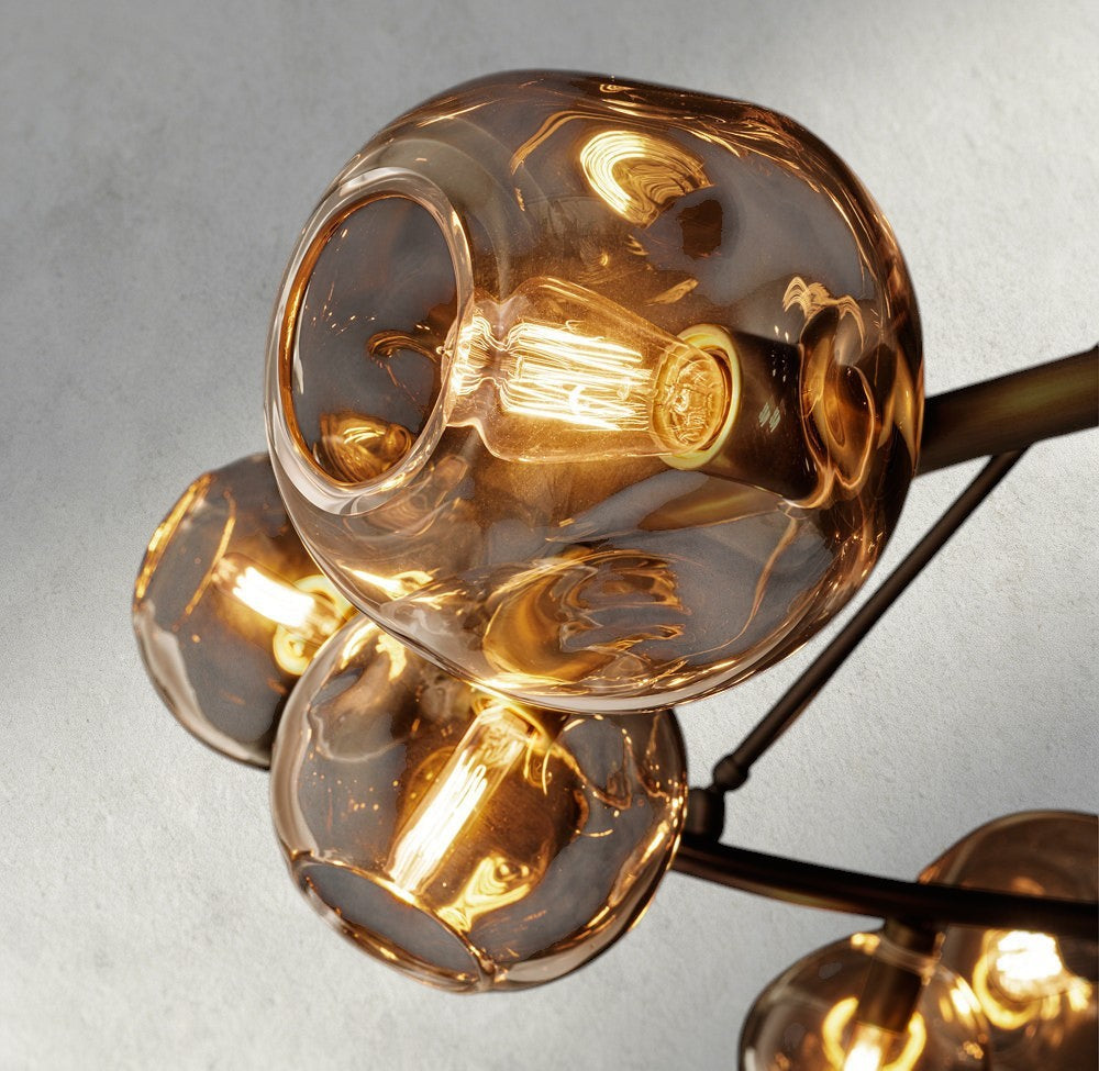 Bubble Smoke Glass Round Chandelier-Chandelier-Jecanoli