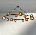Bubble Smoke Glass Round Chandelier-Chandelier-Jecanoli