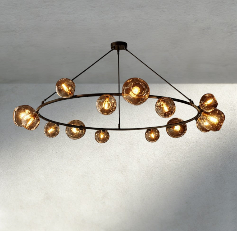 Bubble Smoke Glass Round Chandelier-Chandelier-Jecanoli