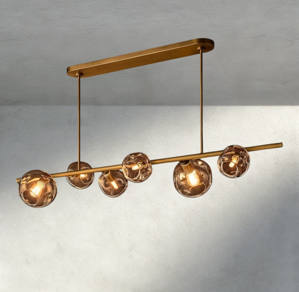 Bubble Smoke Glass Linear Chandelier-Chandelier-Jecanoli