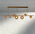 Bubble Smoke Glass Linear Chandelier-Chandelier-Jecanoli