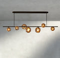 Bubble Smoke Glass Linear Chandelier-Chandelier-Jecanoli