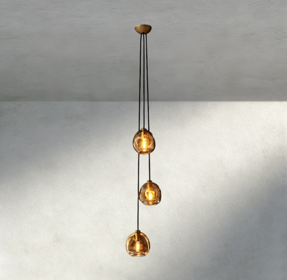 Bubble Smoke Glass Cascade Pendant-Chandelier-Jecanoli