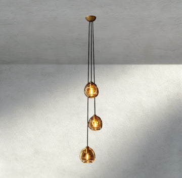 Bubble Smoke Glass Cascade Pendant-Chandelier-Jecanoli