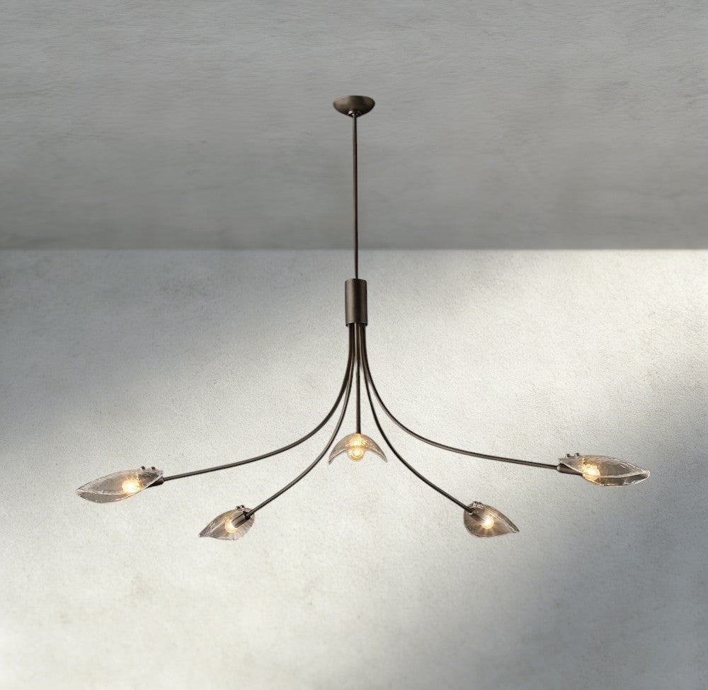 Shell Clear Glass Chandelier-Chandelier-Jecanoli
