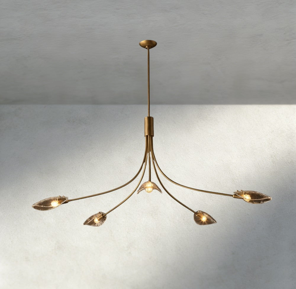 Shell Smoke Glass Chandelier-Chandelier-Jecanoli