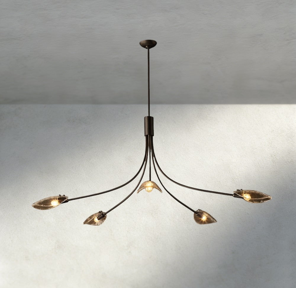 Shell Smoke Glass Chandelier-Chandelier-Jecanoli
