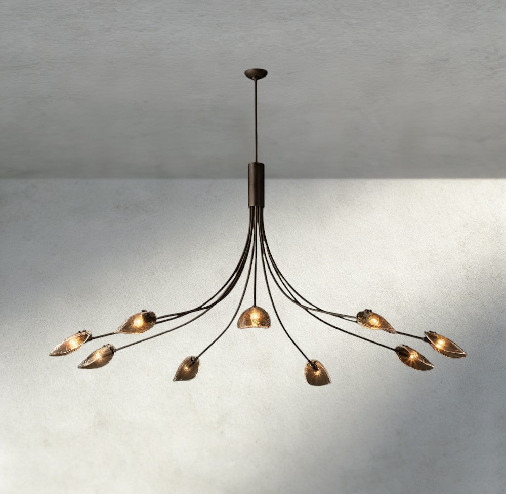 Shell Smoke Glass Chandelier-Chandelier-Jecanoli