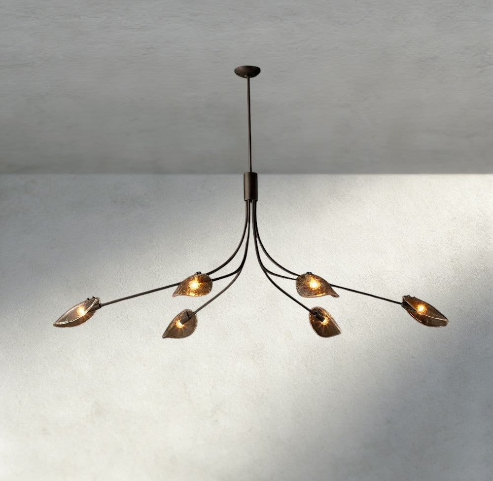 Shell Smoke Glass Chandelier-Chandelier-Jecanoli