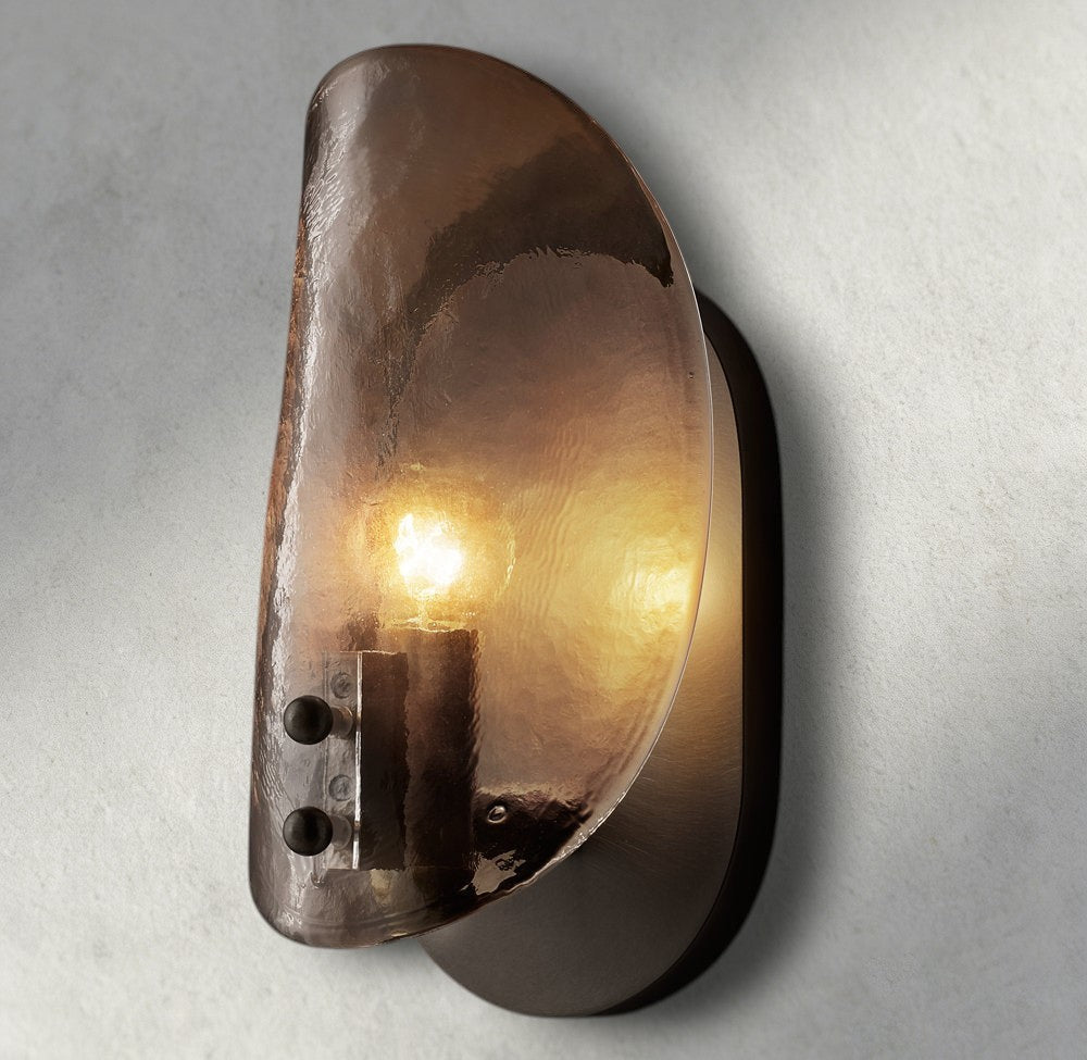 Shell Smoke Glass Sconce-Wall Sconce-Jecanoli