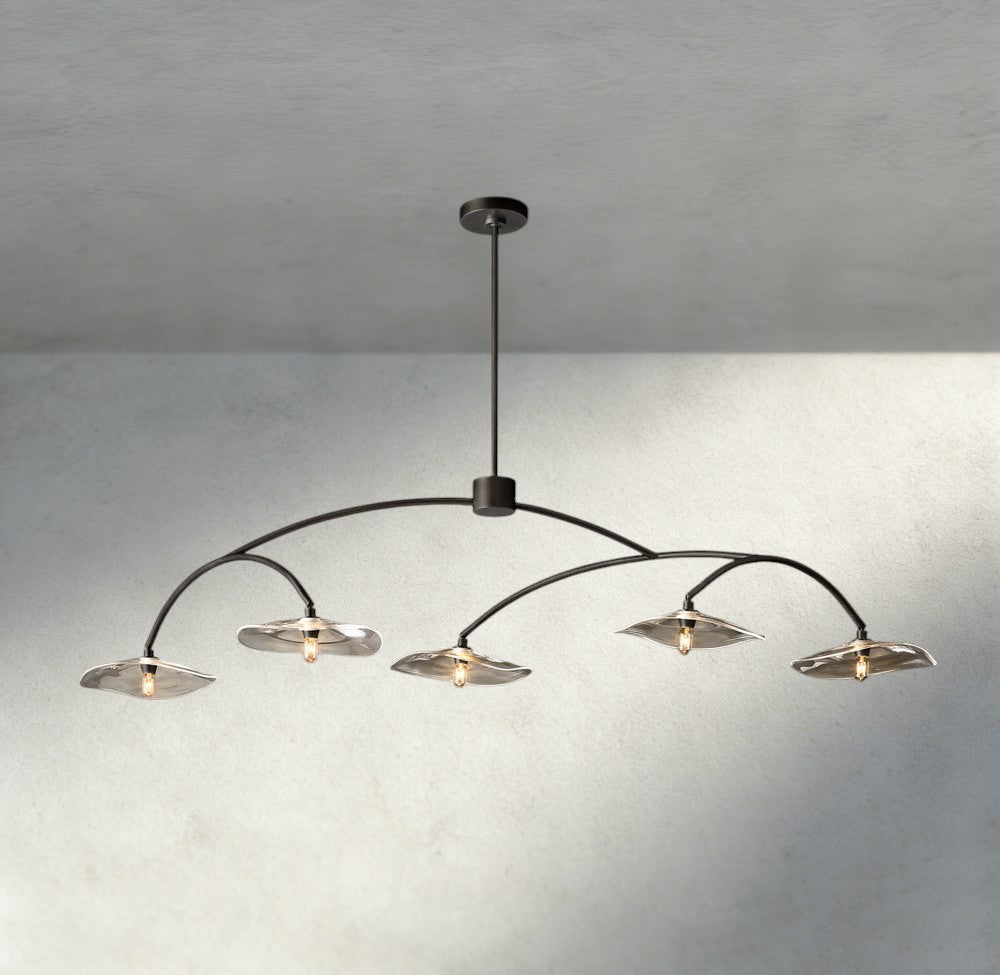 Lily Clear Glass Linear Chandelier-Chandelier-Jecanoli