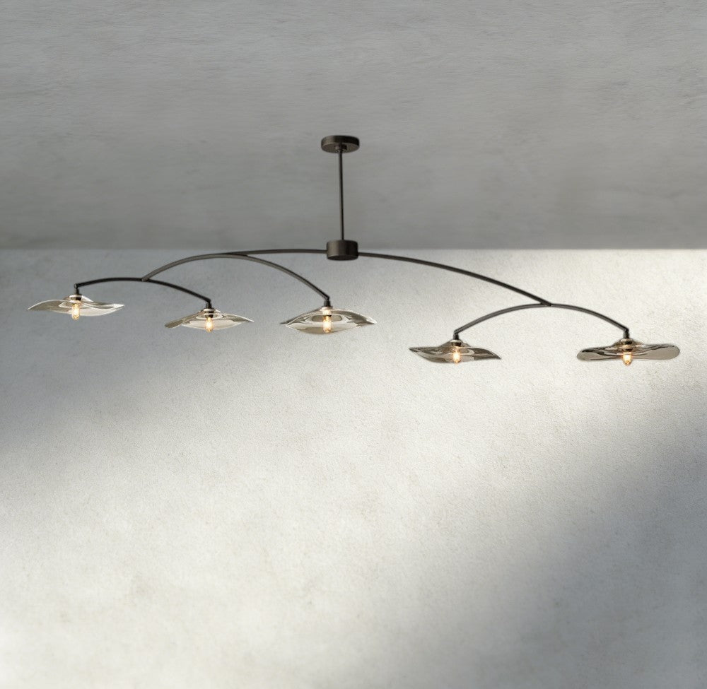 Lily Clear Glass Linear Chandelier-Chandelier-Jecanoli