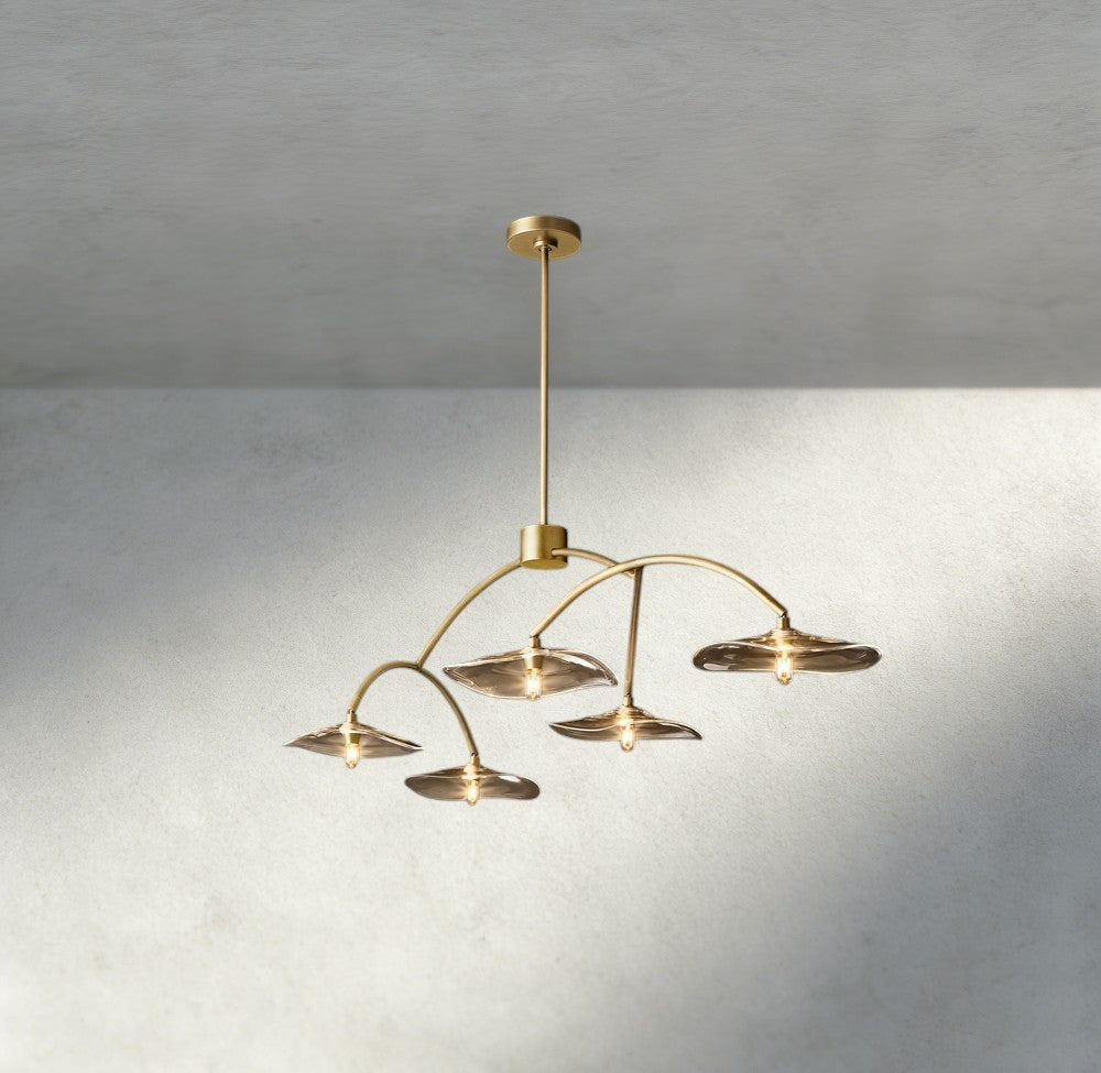 Lily Smoke Glass Linear Chandelier-Chandelier-Jecanoli