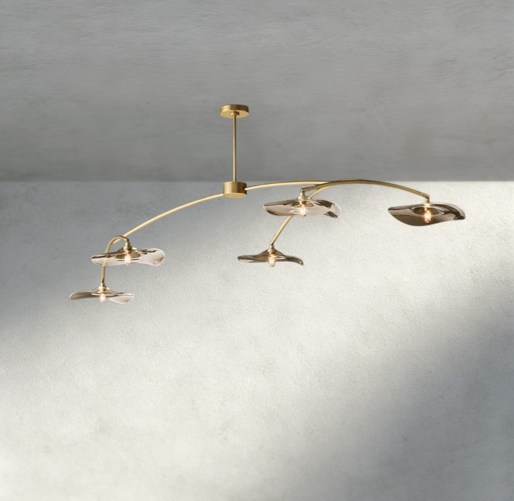 Lily Smoke Glass Linear Chandelier-Chandelier-Jecanoli