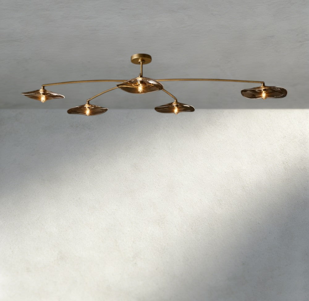 Lily Smoke Glass Flushmount-Flushmounts-Jecanoli