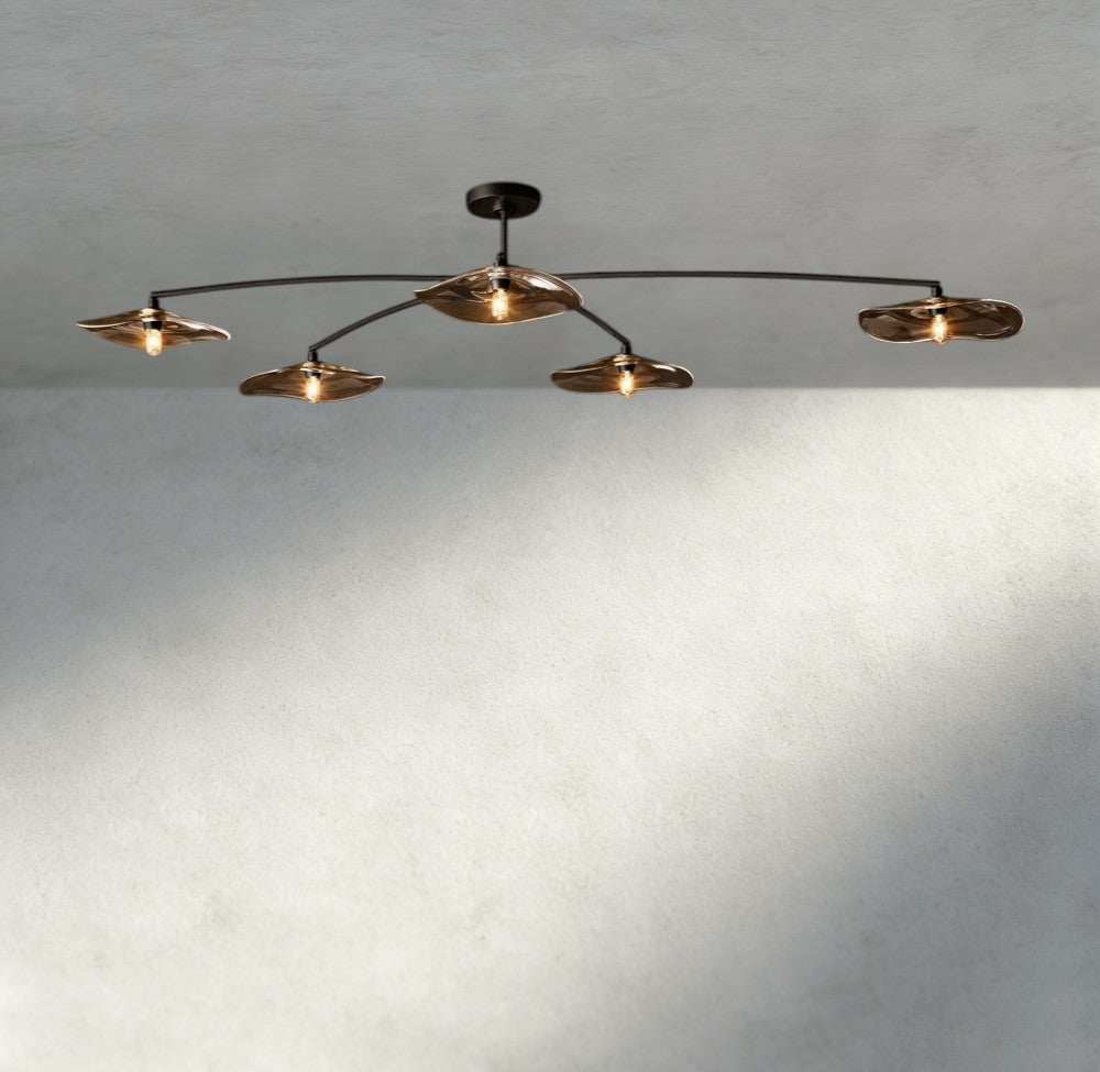 Lily Smoke Glass Flushmount-Flushmounts-Jecanoli