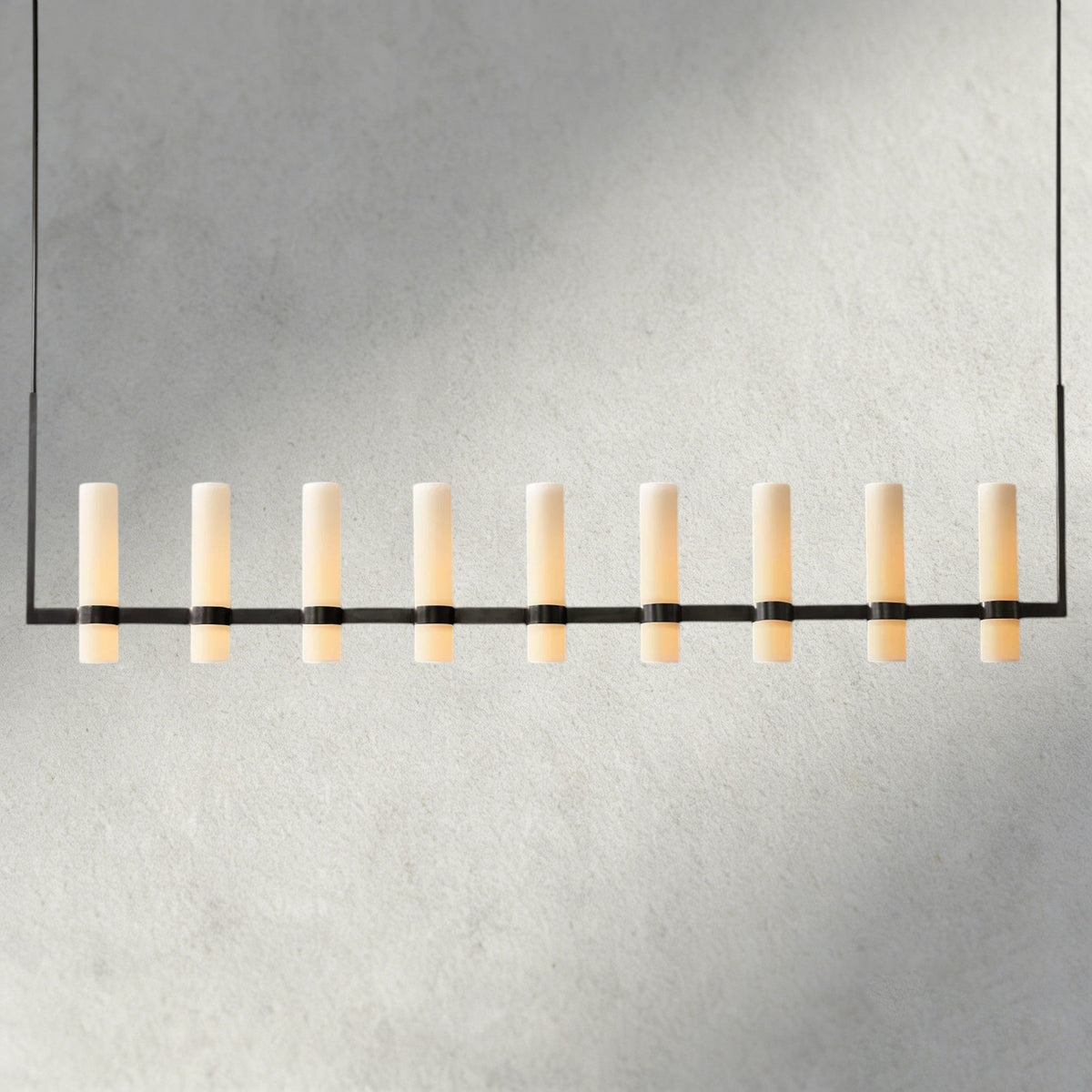 Ravelle Linear Milk Glass Chandelier 59", 71"-Chandelier-Jecanoli