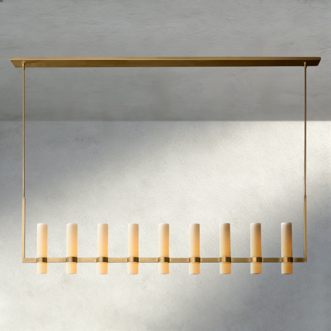 Ravelle Linear Milk Glass Chandelier 59", 71"-Chandelier-Jecanoli