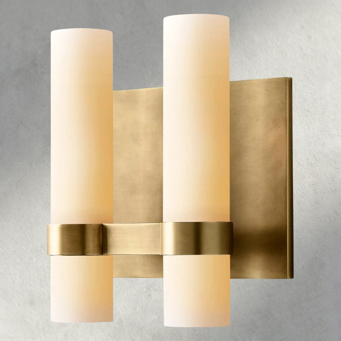 Ravelle Milk Glass Double Sconce-Wall Sconce-Jecanoli