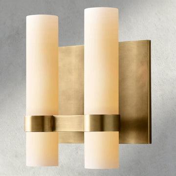 Ravelle Milk Glass Double Sconce-Wall Sconce-Jecanoli