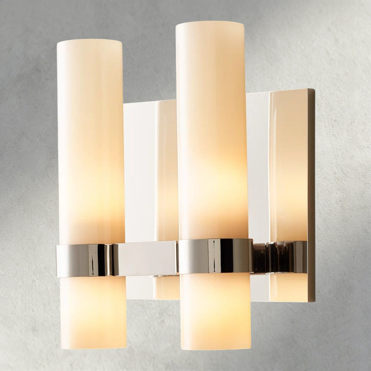 Ravelle Milk Glass Double Sconce-Wall Sconce-Jecanoli
