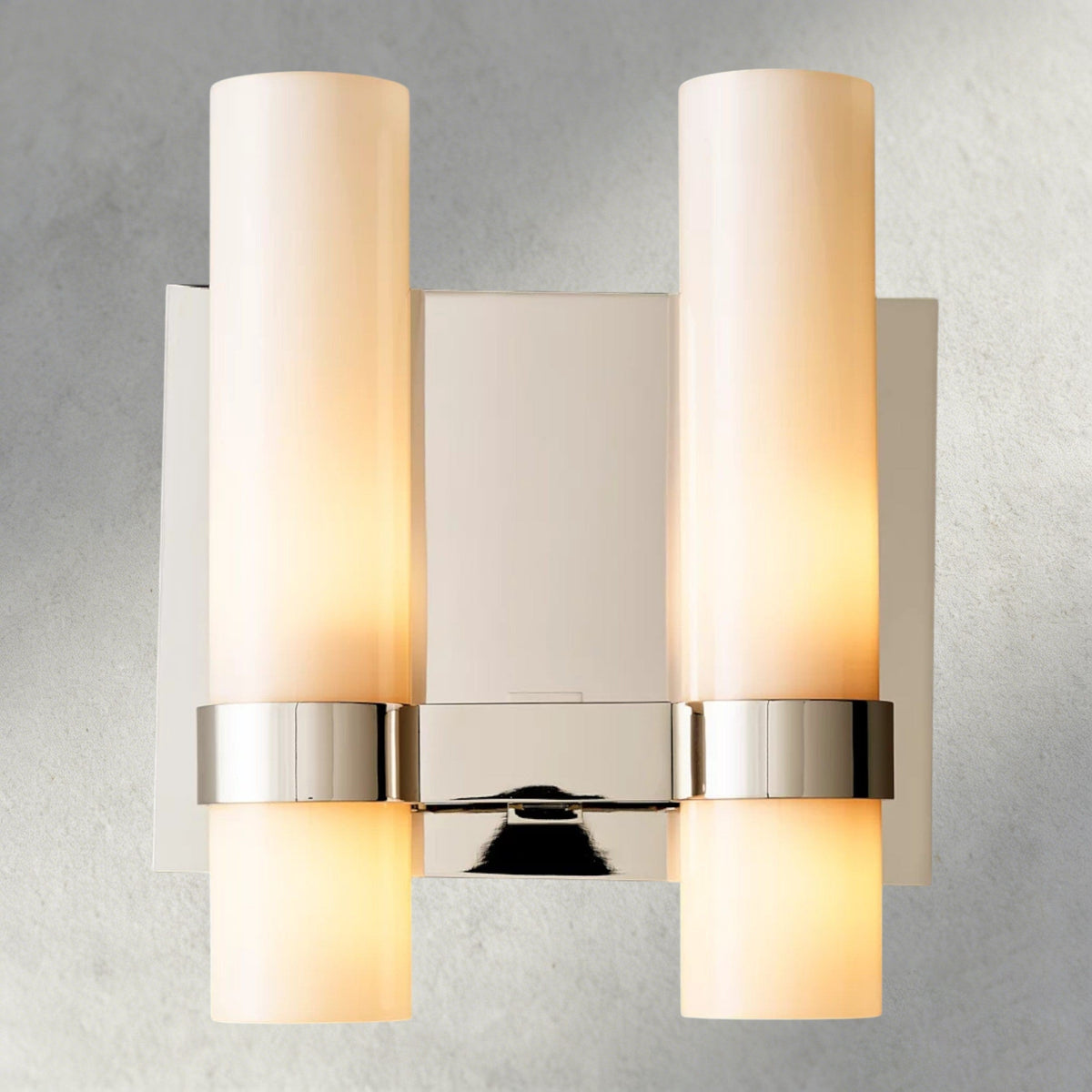 Ravelle Milk Glass Double Sconce-Wall Sconce-Jecanoli