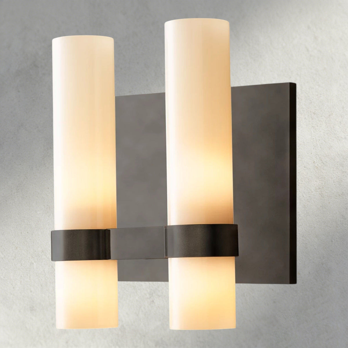 Ravelle Milk Glass Double Sconce-Wall Sconce-Jecanoli