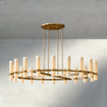 Ravelle Round Milk Glass Chandelier 36