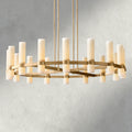 Ravelle Round Milk Glass Chandelier 36