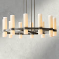 Ravelle Round Milk Glass Chandelier 36