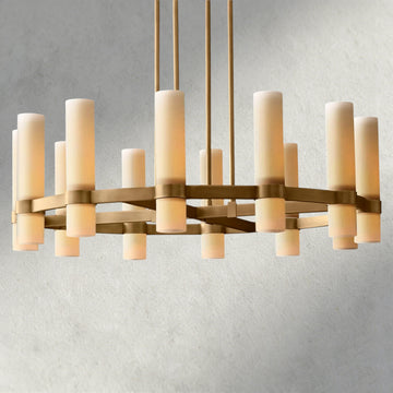 Ravelle Round Milk Glass Chandelier 36", 48", 60"-Chandelier-Jecanoli