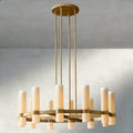 Ravelle Round Milk Glass Chandelier 36